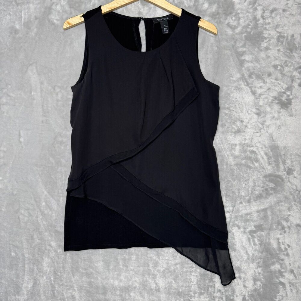 White House Black Market Top Womens Medium Tiered Sleeveless Knit Scoop Neck